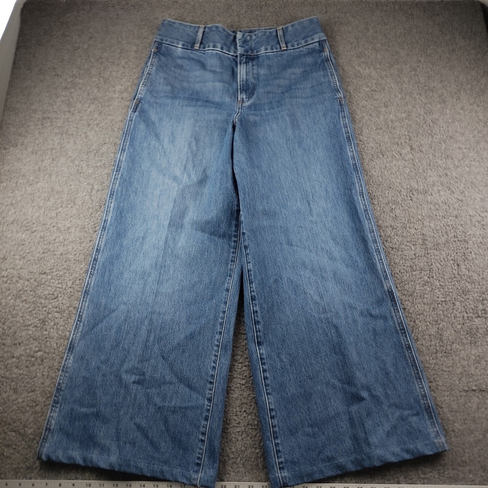Express Jeans 33x30 Sz 12S Baggy Relaxed Wide Leg Super High Rise Blue Denim EUC